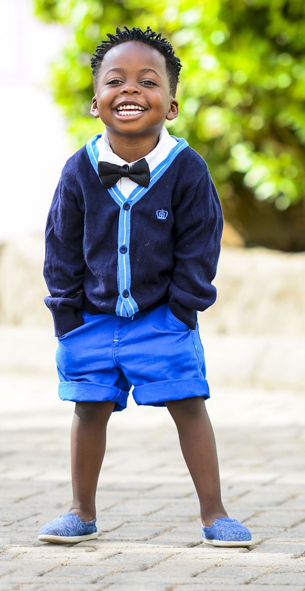 Children playing in handmade clothes